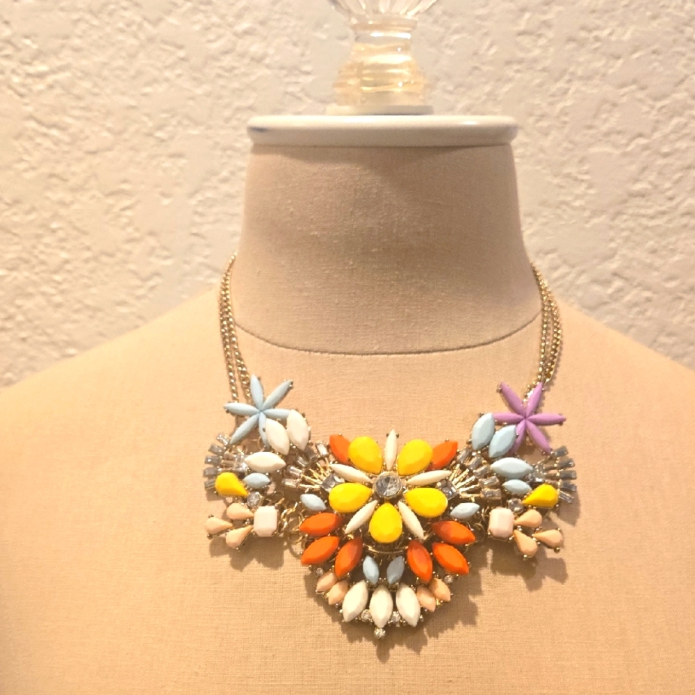 Colorful Floral Statement Necklace